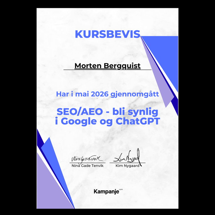 Kursbevis i SEO_AEO__Morten Bergquist